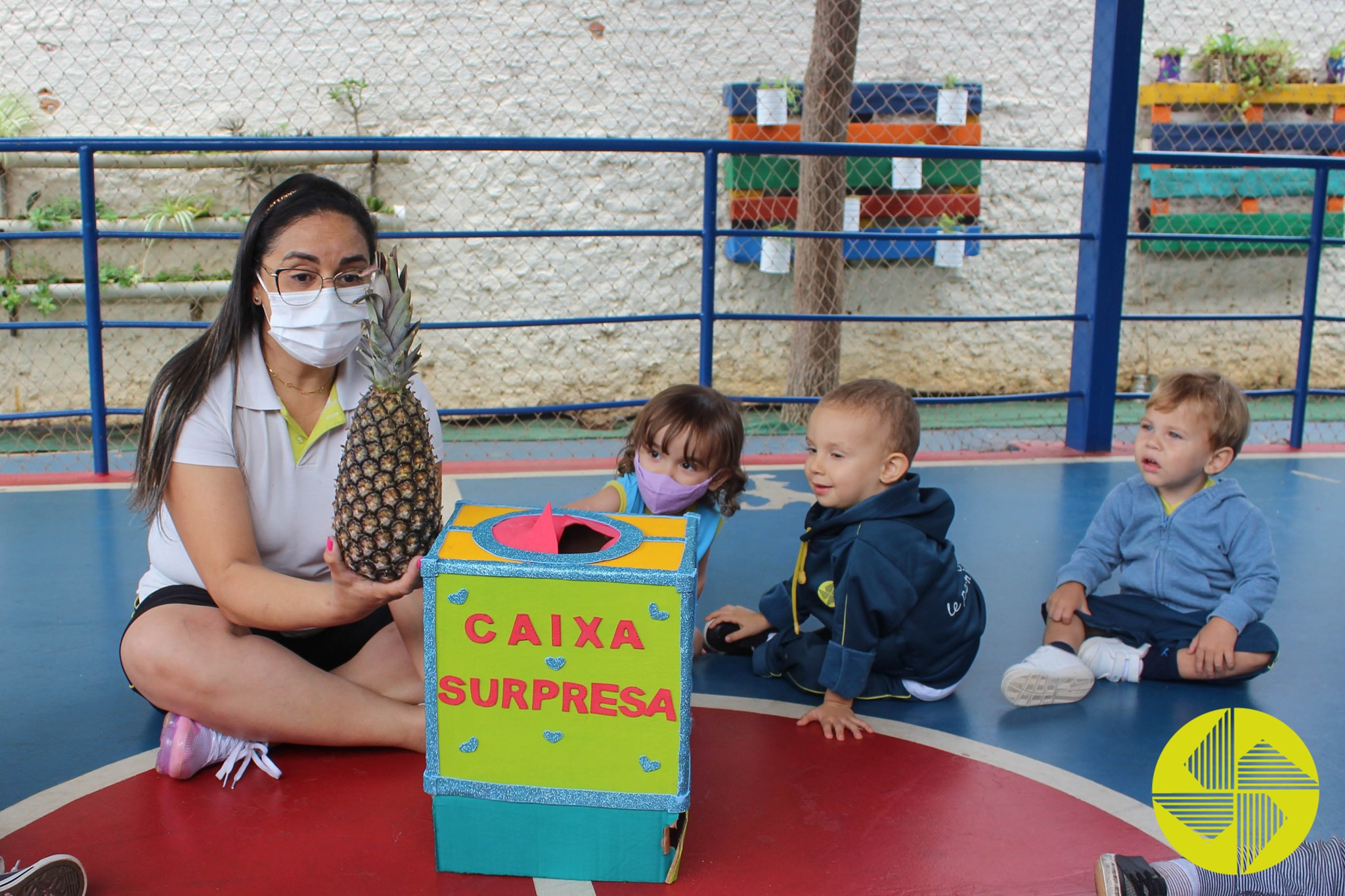 A caixa surpresa e o tapete sensorial - Colgio Le Perini. Educao Infantil e Ensino Fundamental. Indaiatuba, SP