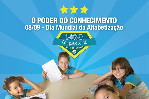 08/09 - Dia Mundial da Alfabetizao - Colgio Le Perini. Educao Infantil e Ensino Fundamental. Indaiatuba, SP