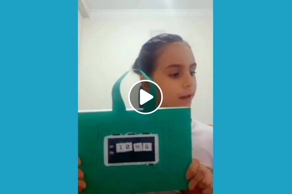 Relgio Digital da aluna Camila - 4 Ano - Colgio Le Perini. Educao Infantil e Ensino Fundamental. Indaiatuba, SP
